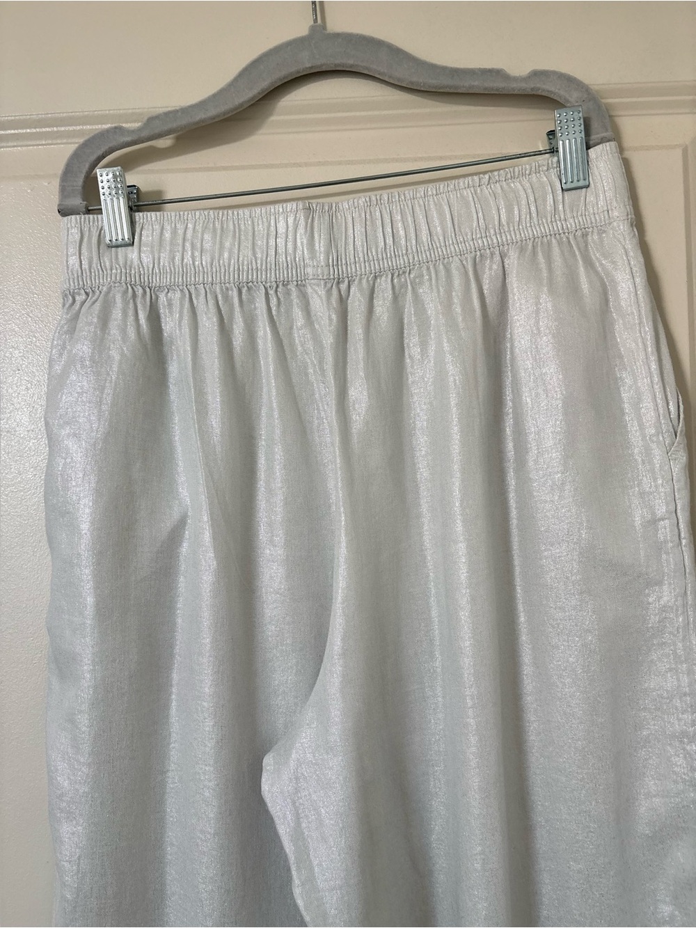 Light Grey Drawstring Wide-Leg Pants - Picture 3 of 4
